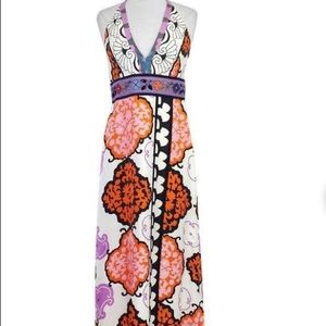 ITW by Claude Brown silk maxi dress